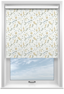 Retro Floral, Yellow Sunset - Roller Blind